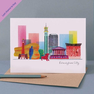 Carte d'horizon de Birmingham, carte de voeux de Brummie, architecture de ville, LM128