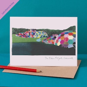 Eden Project Karte, Cornwall Illustration, Botanische Kunst, LM145