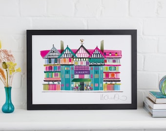 Liberty London Framed Print, Landmark Art