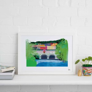 Pulteney Bridge, Bath - Framed Print - Colourful Landmark Art