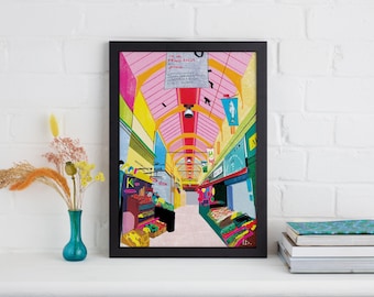 Brixton Market London Framed Print, Colourful Art