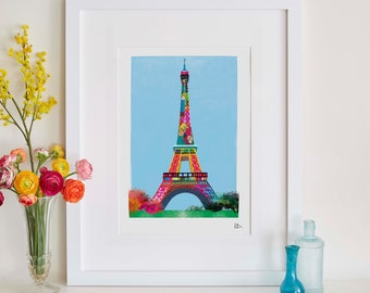 Eiffel Tower Print, Capital City Art, French Architecture