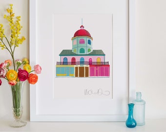 Worthing Dome Print, Art Deco Building, Seaside Print