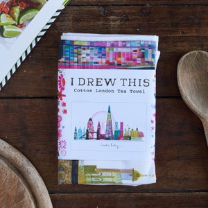 London Skyline Cotton Tea Towel, London Gift, LMTTWL064