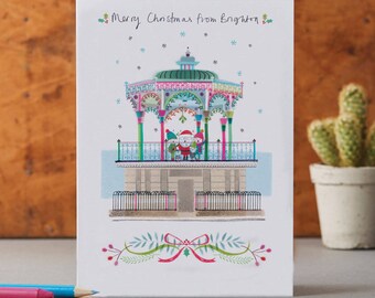 Brighton Bandstand Christmas Card, Sussex Landmark, LM046