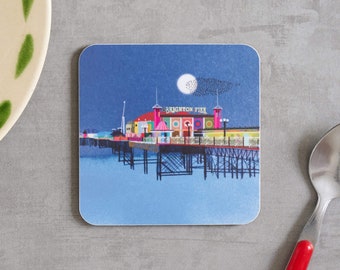 Brighton Palace Pier at Night Coaster, Seaside Gift, BCOAST008