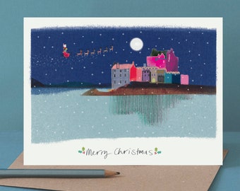 Eilean Donan Castle Christmas Card, Scottish Architecture, Scotland Artwork, LM100