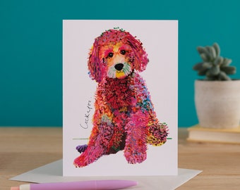 Cockapoo Dog Card, Dog Gift, I DREW DOGS, WF002