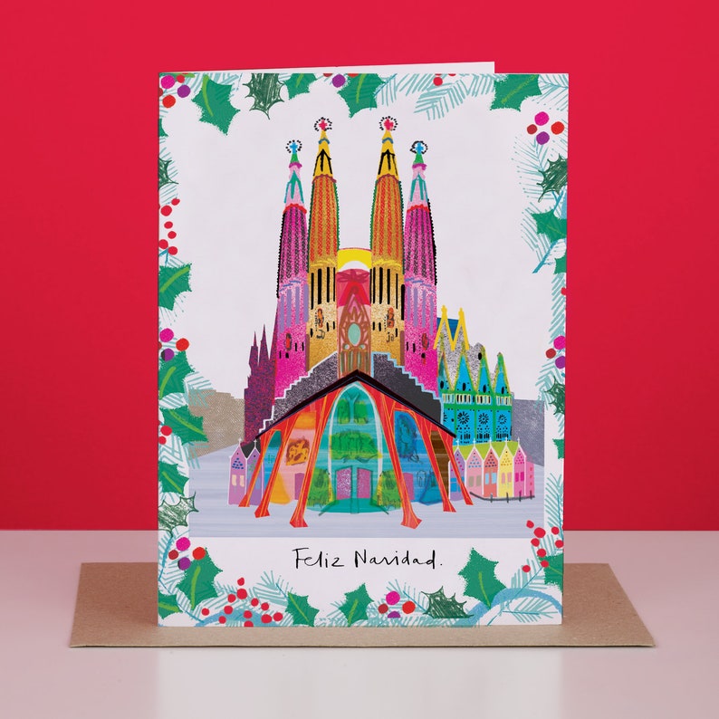 La Sagrada Familia Christmas Card, Spanish Christmas, LM219 image 1
