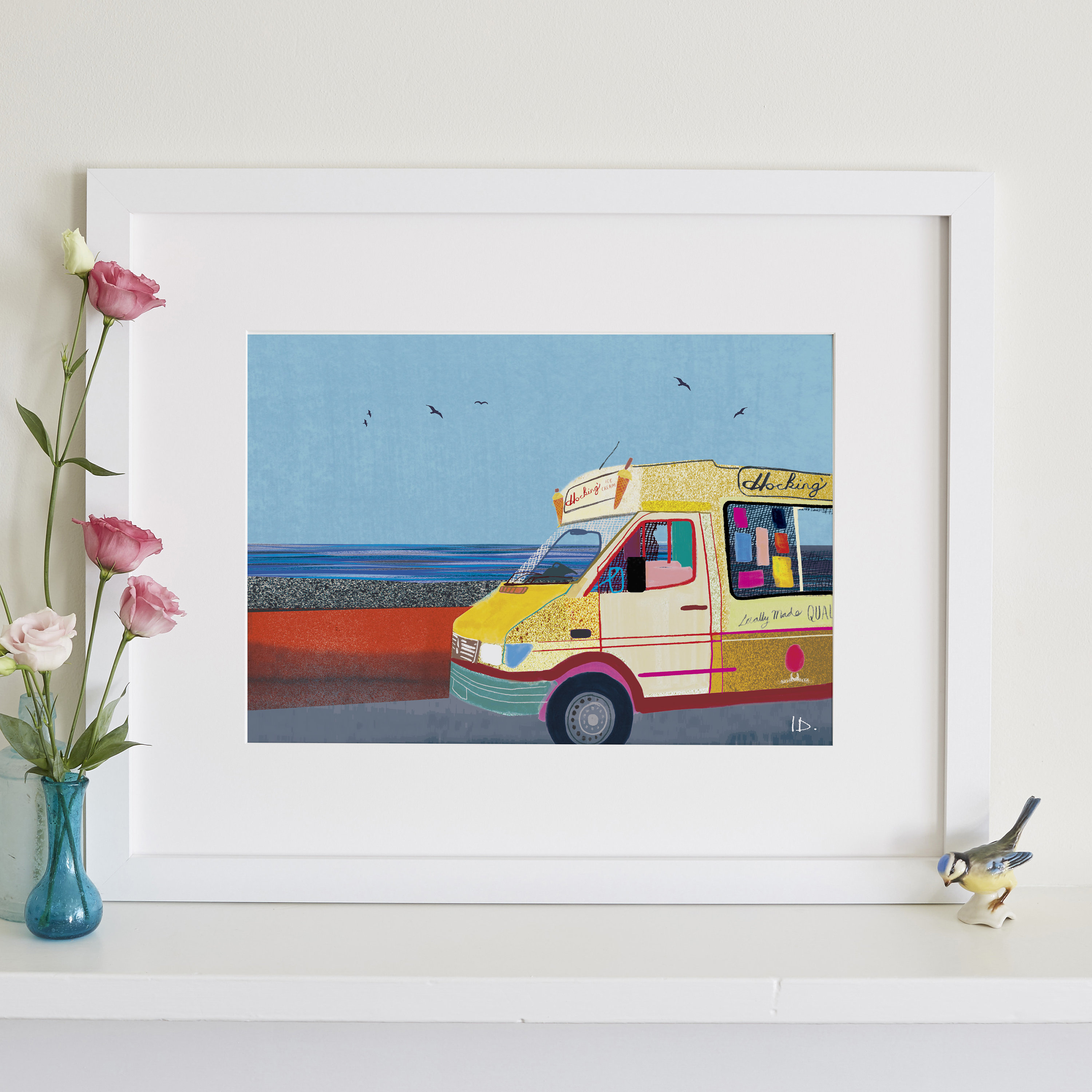 Hockings Ice Cream Van Print, British Seaside UK