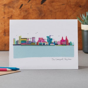 Liverpool Skyline Card, monuments du nord de l'Angleterre, LM023