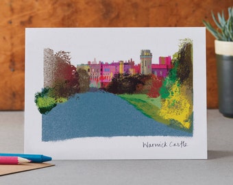 Warwick Castle Card, Medieval Architecture, Warwickshire Landmark, LM058