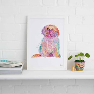 Impresión sin marco de Shih Tzu, ilustración de perro, regalo para perro