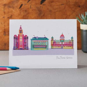 Carte des Trois Grâces, monuments de Liverpool, LM025