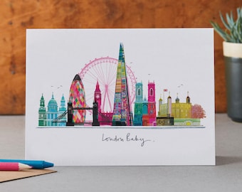London Baby Card, London Skyline, LM064
