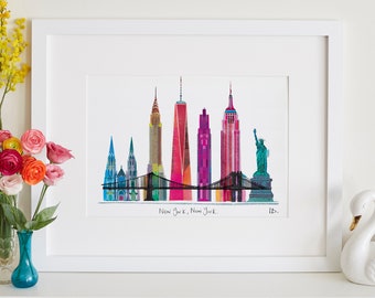 New York Skyline, American Landmarks, Statue of Liberty