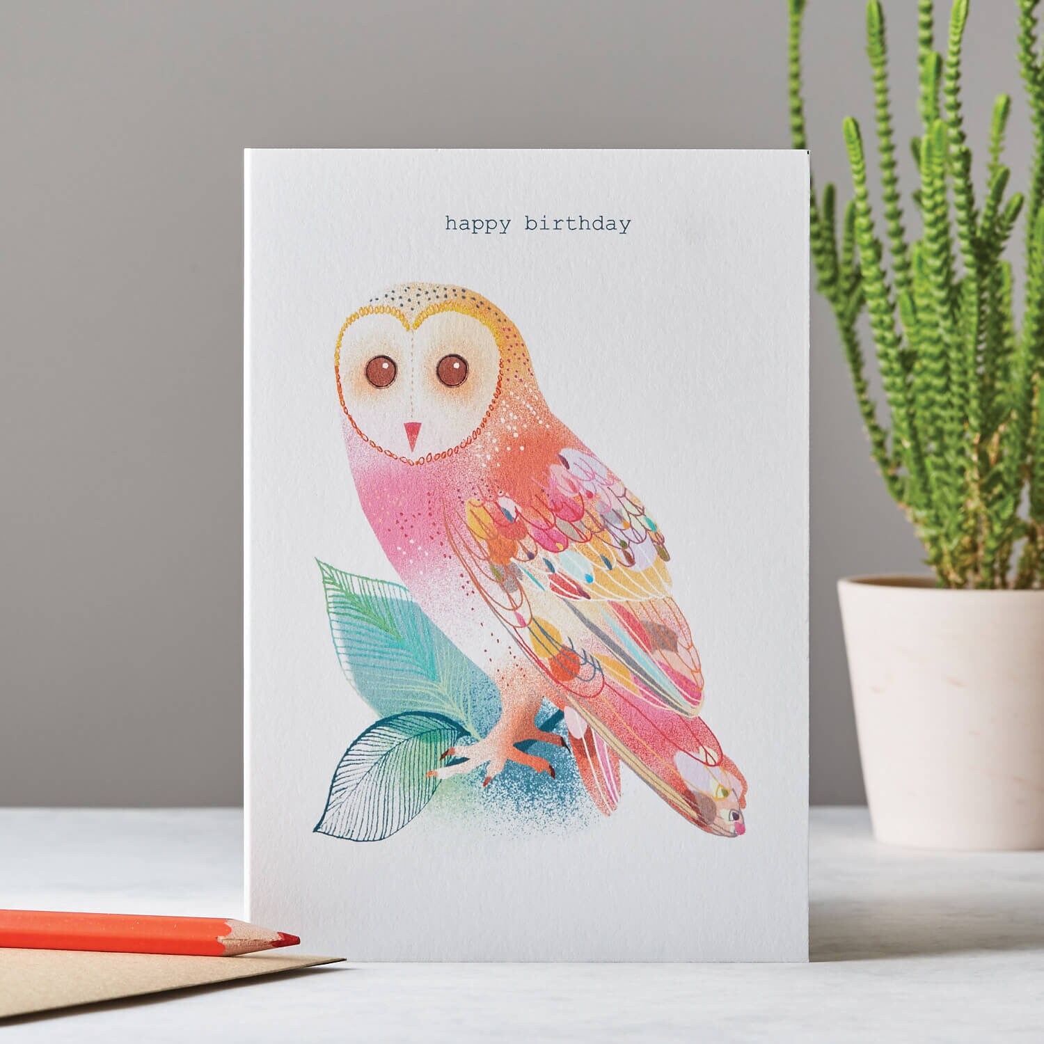 Happy Birthday Card Beautiful Owl Card LT040 | Etsy