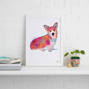 Impresión sin marco de Corgi, ilustración de perro, regalo para perro