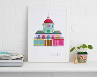 Worthing Dome Framed Print, Art Deco Building, Seaside Print