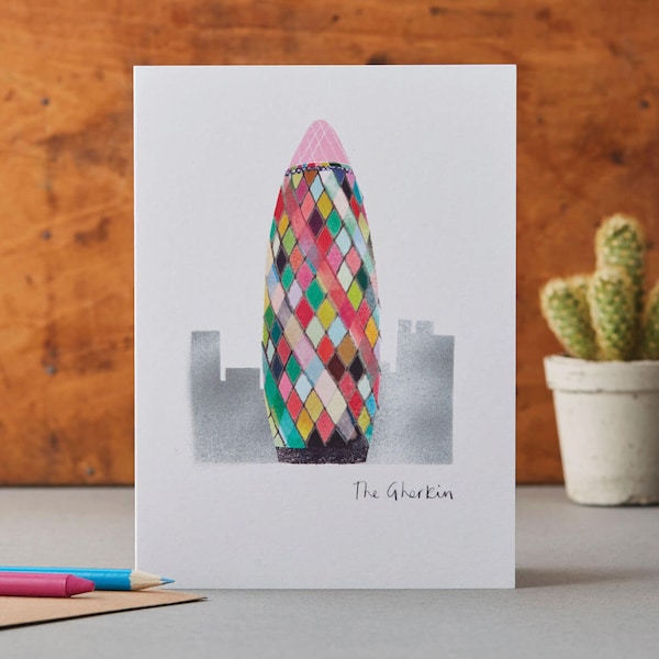 The Gherkin London Card, Rainbow Building, Modern Architecture, LM021