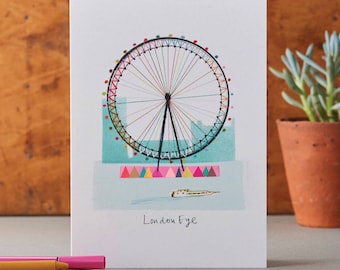 Tarjeta London Eye, monumento inglés moderno, LM015