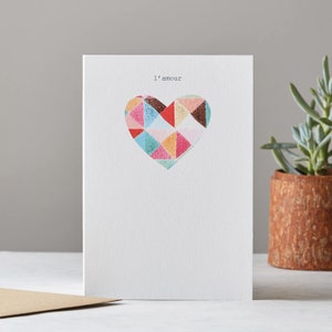L'Amour Karte, Viel Liebe Karte, Regenbogen Herz, LT037