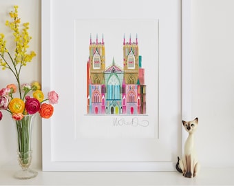 York Minster Cathedral Print, York Art