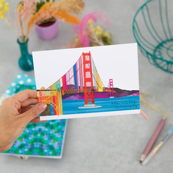 Tarjeta del puente Golden Gate, monumento americano, LM207