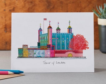 Tower of London Card, Colourful London Illustration, LM063