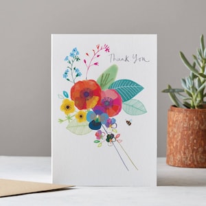 Carte de remerciement, bouquet de fleurs, LT060