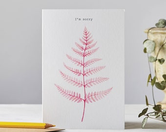 Mi dispiace Card, Pink Fern Card, Floral Card, LT032