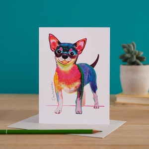 Carte pour chien chihuahua, cadeau chien, I DREW DOGS, WF004