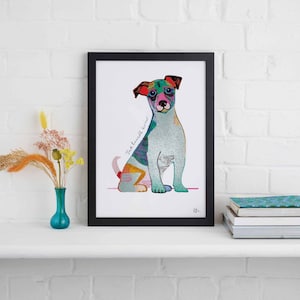 Jack Russell Framed Print, Dog illustration, Dog Gift