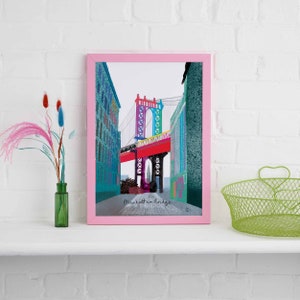 Manhattan Bridge Framed Print, New York Art image 3