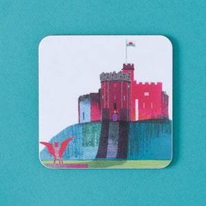 Posavasos con forma de castillo de Cardiff, regalo galés, LCOAST115