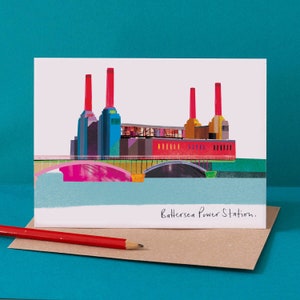 Tarjeta postal de la central eléctrica de Battersea en Londres, panorama de Londres, LM157