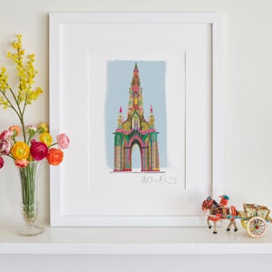 Scott Monument Print, Edinburgh Art, Scotland Poster
