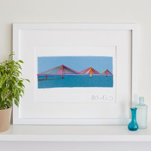 Queensferry Crossing Print, Scotland Bridge, Scottish Art