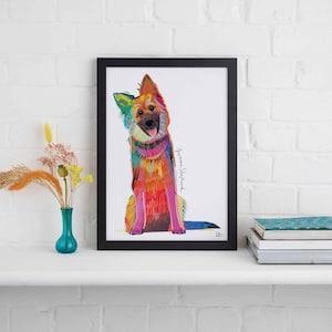 German Shepherd Framed Print, Dog illustration, Dog Gift