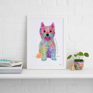 West Highland Terrier Framed Print, Dog illustration, Dog Gift