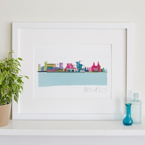 Liverpool Skyline Print, Scouse Gift
