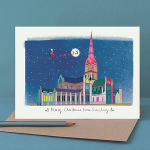Carte de Noël de la cathédrale de Salisbury, art de Salisbury, LM148