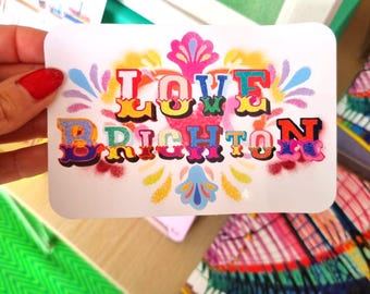 Pegatina Love Brighton, Bendiciones, Pegatina Brighton, Pegatina para portátil