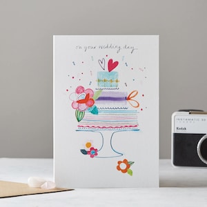 Auf Ihre Hochzeitstag Karte, Kuchen Hochzeitskarte, LT045