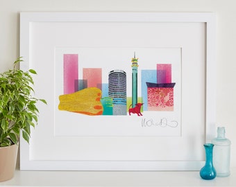 Birmingham Skyline Print, Brummie Gift