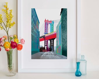 New York Art, Manhattan Bridge, American Skyline