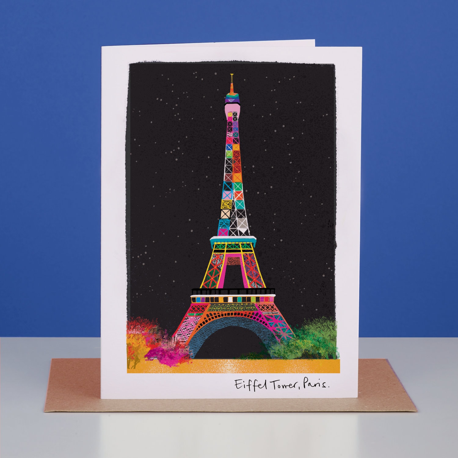 The Eiffel Tower at Night Card, Paris Skyline, LM203