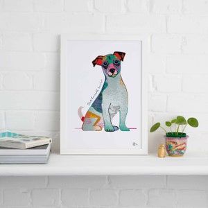 Jack Russell Unframed Print, Dog illustration, Dog Gift