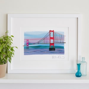 Severn Bridge Print, Welsh Architecture, Wales Skyline