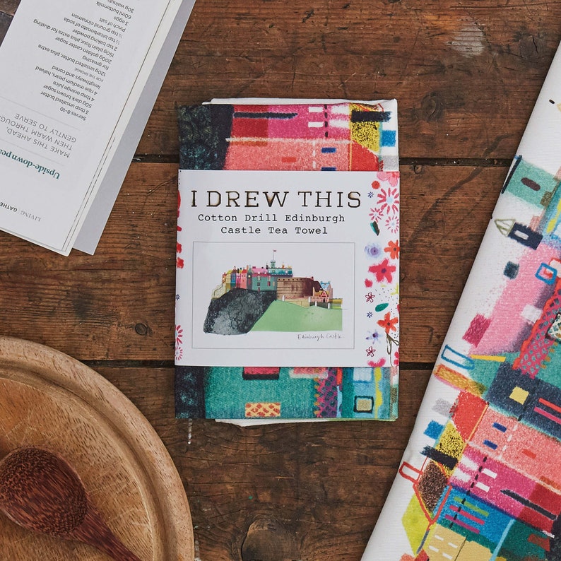 Edinburgh Castle Cotton Tea Towel Scottish Gift LMTTWL008 Etsy Norway